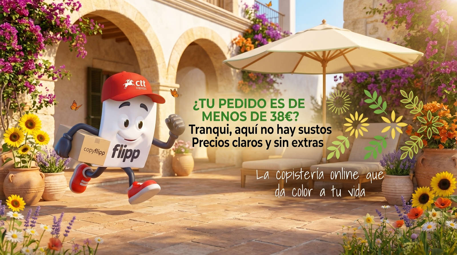 ¿Tu pedido es de menos de 38€? Tranqui, aquí no hay sustos. Precios claros y sin extras
